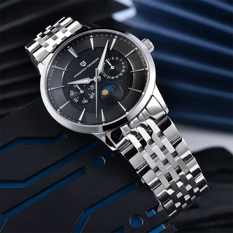 Pagani Design Vintage Moonphase Black Dial Men's Watch- PD-1795